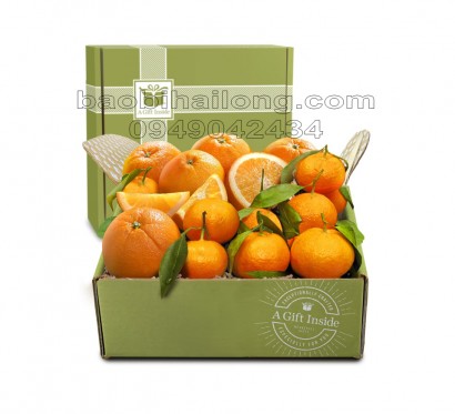thùng carton 3 lớp bồi in offset đựng trái cam